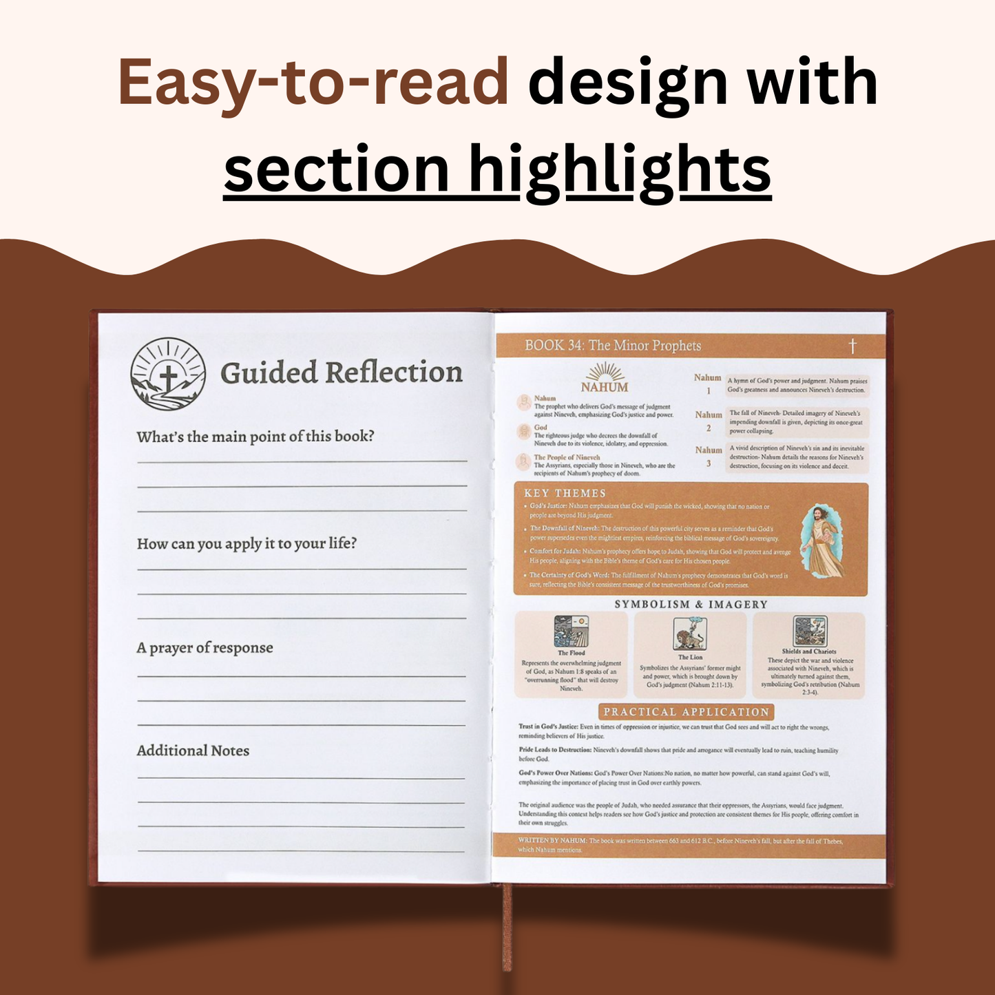 easy to read design with section highlights