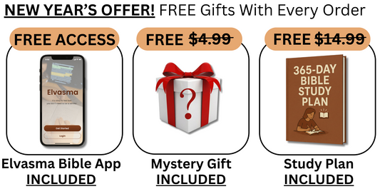 + FREE Elvasma Bible App Access, Mystery Gift, Study Plan
