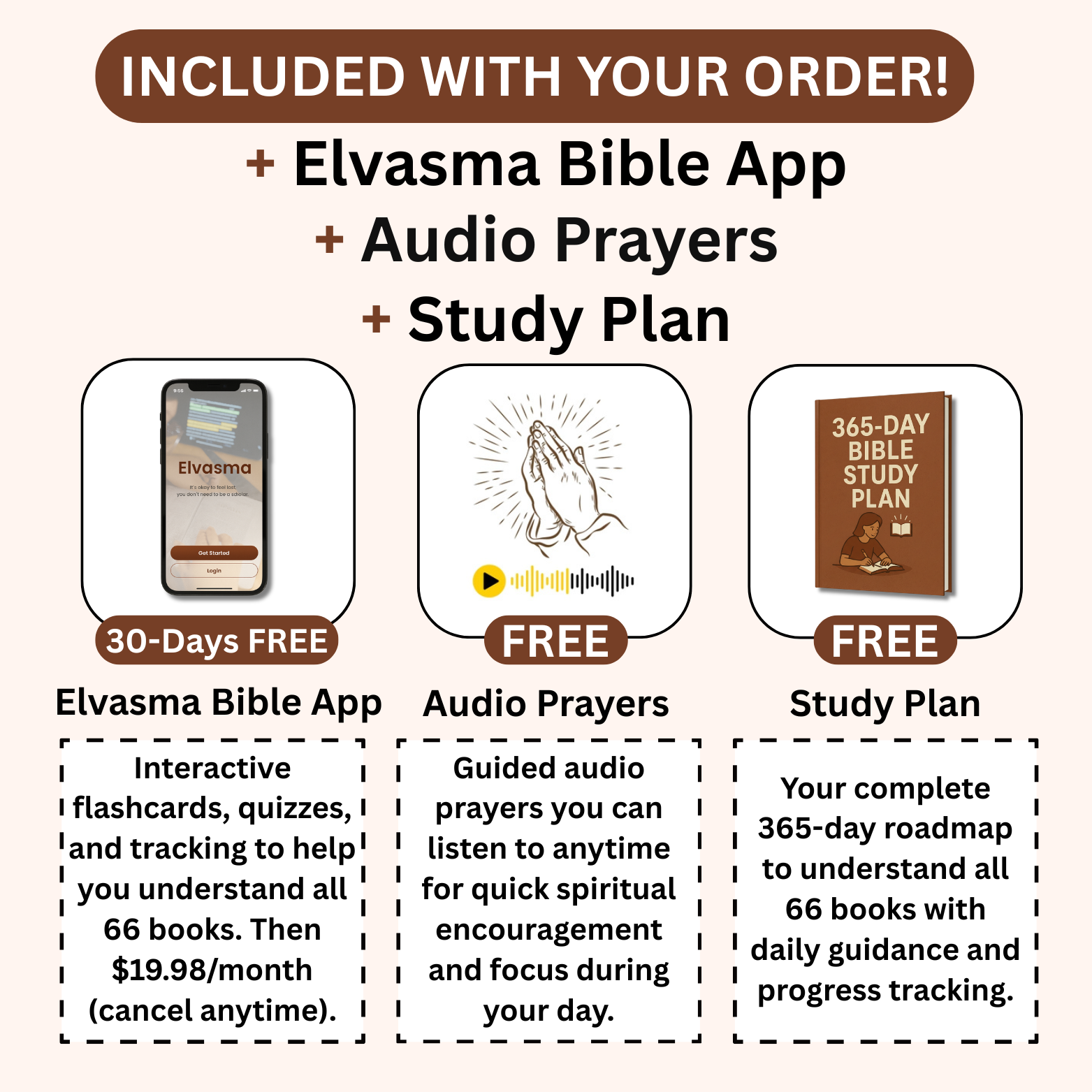 Elvasma Bible App, Audio Prayers, and Study Plan