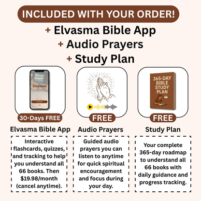 Elvasma Bible App, Audio Prayers, and Study Plan